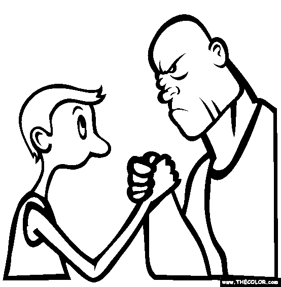 Arm Wrestling Coloring Page Free Arm Wrestling Online Coloring