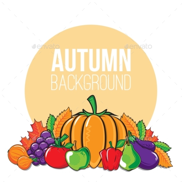 Autumn Background With Vegetables And Fruits  Backgrounds  Download