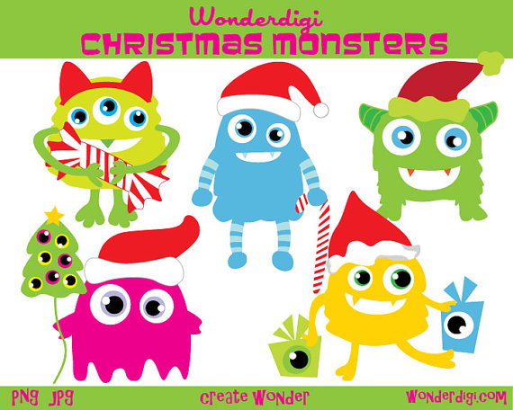 Christmas Clipart Sale  Monster Christmas Characters
