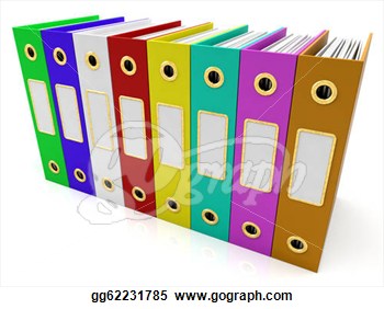 Clip Art   Row Of Colorful Files To Get Organized  Stock Illustration