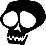 Colored Background A Clipart Image Of A Funny Black Human Skull Bone