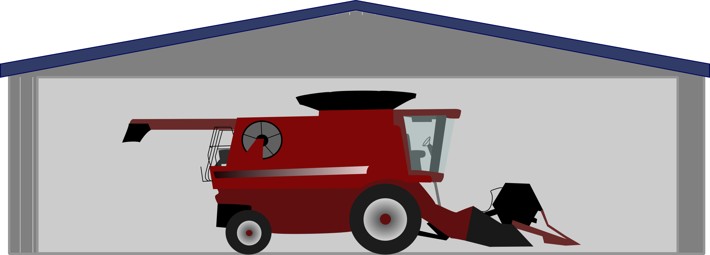 Combine Harvester In Shed
