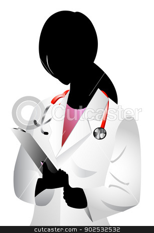 Doctor Silhouette Stock Vector Clipart Vector Of White Woman Doctor    