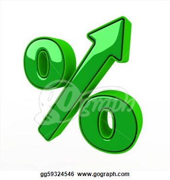 Drawings   The Green Sign Of Percent Designating Increase  Stock    