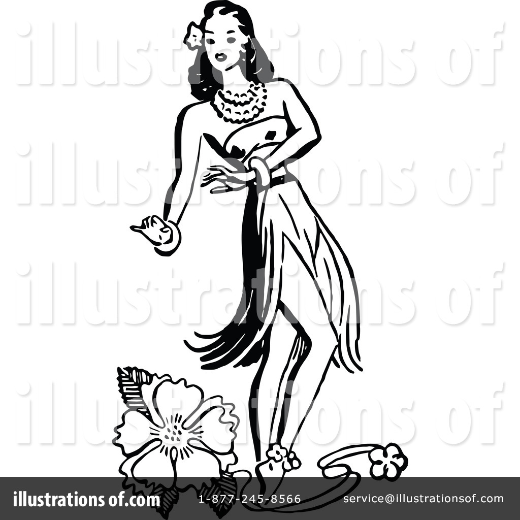 Free  Rf  Hula Girl Clipart Illustration  1112538 By Prawny Vintage