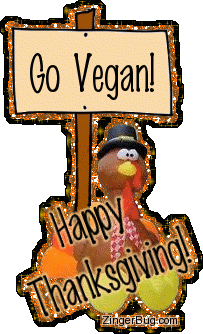 Glitter Graphic Comment  Go Vegan Thanksgiving Turkey