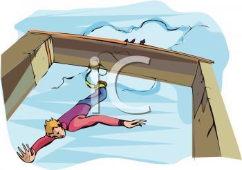 Guy Bungee Jumping From A Bridge Royalty Free Clipart Image Pictures