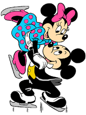 Mickey Minnie Patins Png Mickey