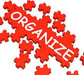 Organize Puzzle Shows Arranging Or Organizing
