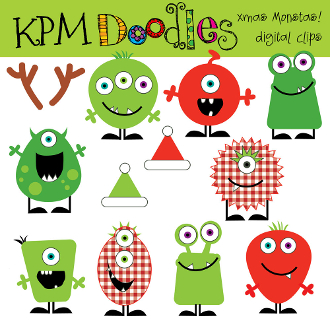 Our Products    Christmas Monsters Digital Clip Art