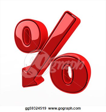       Red Percent Sign Denoting A Decrease  Clipart Drawing Gg59324519