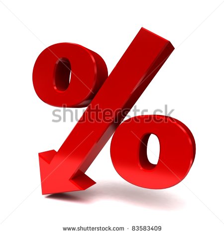 Red Percent Sign Denoting A Decrease Stock Photo 83583409    