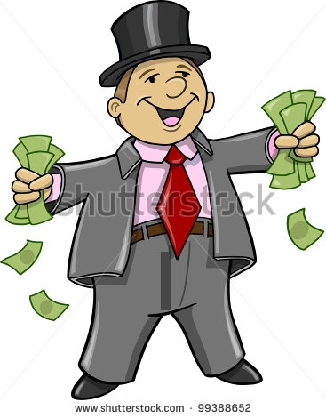 Rich Business Man With Money Vector Illustration   99388652