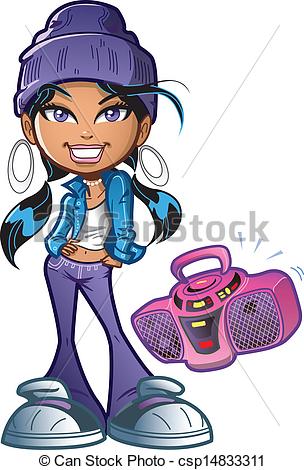 Sassy Woman Clipart Funky Girl With Boombox