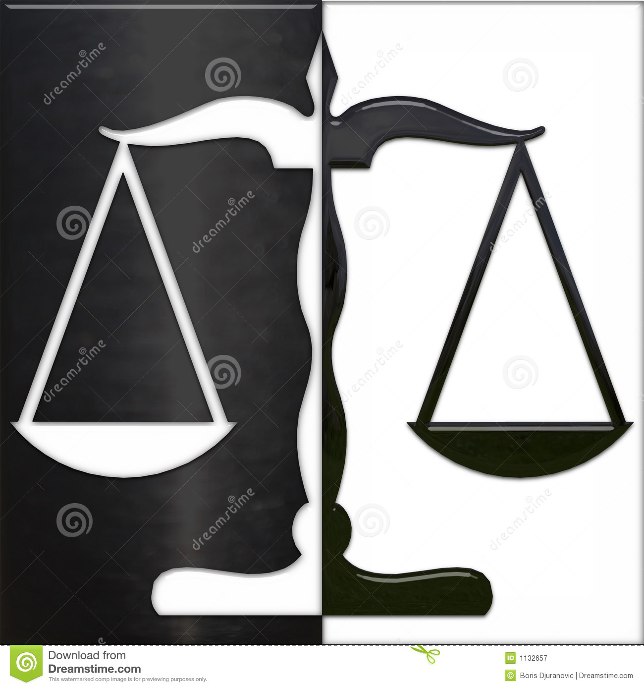 Scale Of Justice Black And White Royalty Free Stock Photography    
