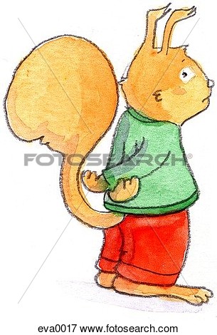 Squirrel With His Hands Behind His Back Eva0017   Search Eps Clipart    