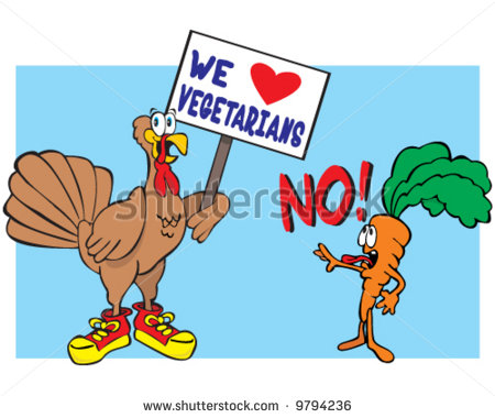Vector Of Thanksgiving Turkey Holding Sign That Says We Love    