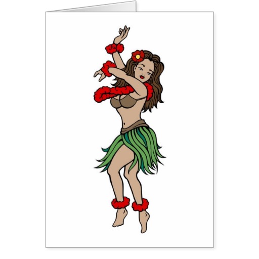 Vintage Hula Hawaiian Girl Tattoo Art Card   Zazzle