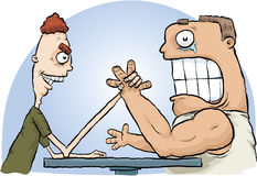 Weak Arm Clip Art Giant And Timid Man Arm Wrestle Stock Image