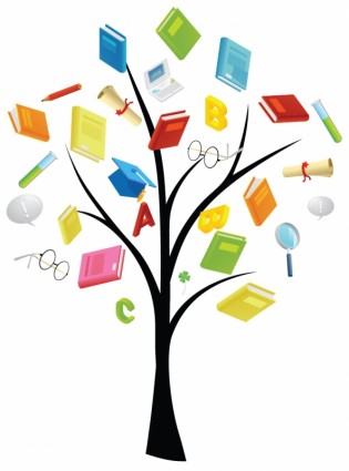 Book Knowledge Tree Free Vector In Adobe Illustrator Ai    Ai