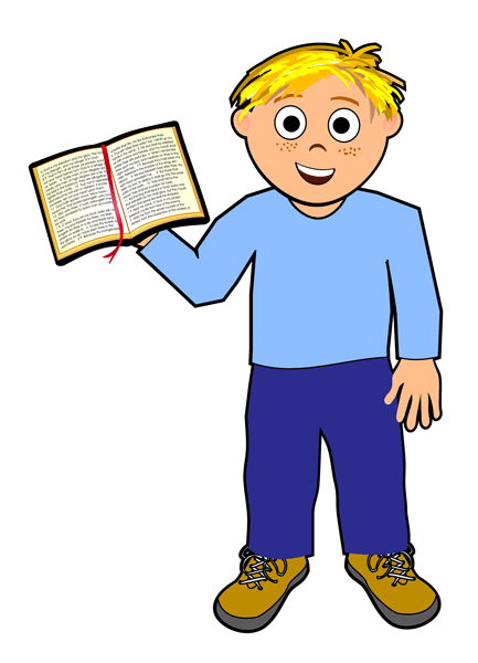 Boy With Open Bible  1   Free And Easy Christian Clip Art Link To Us