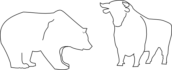 Bull And Bear Outline Clip Art At Clker Com   Vector Clip Art Online    