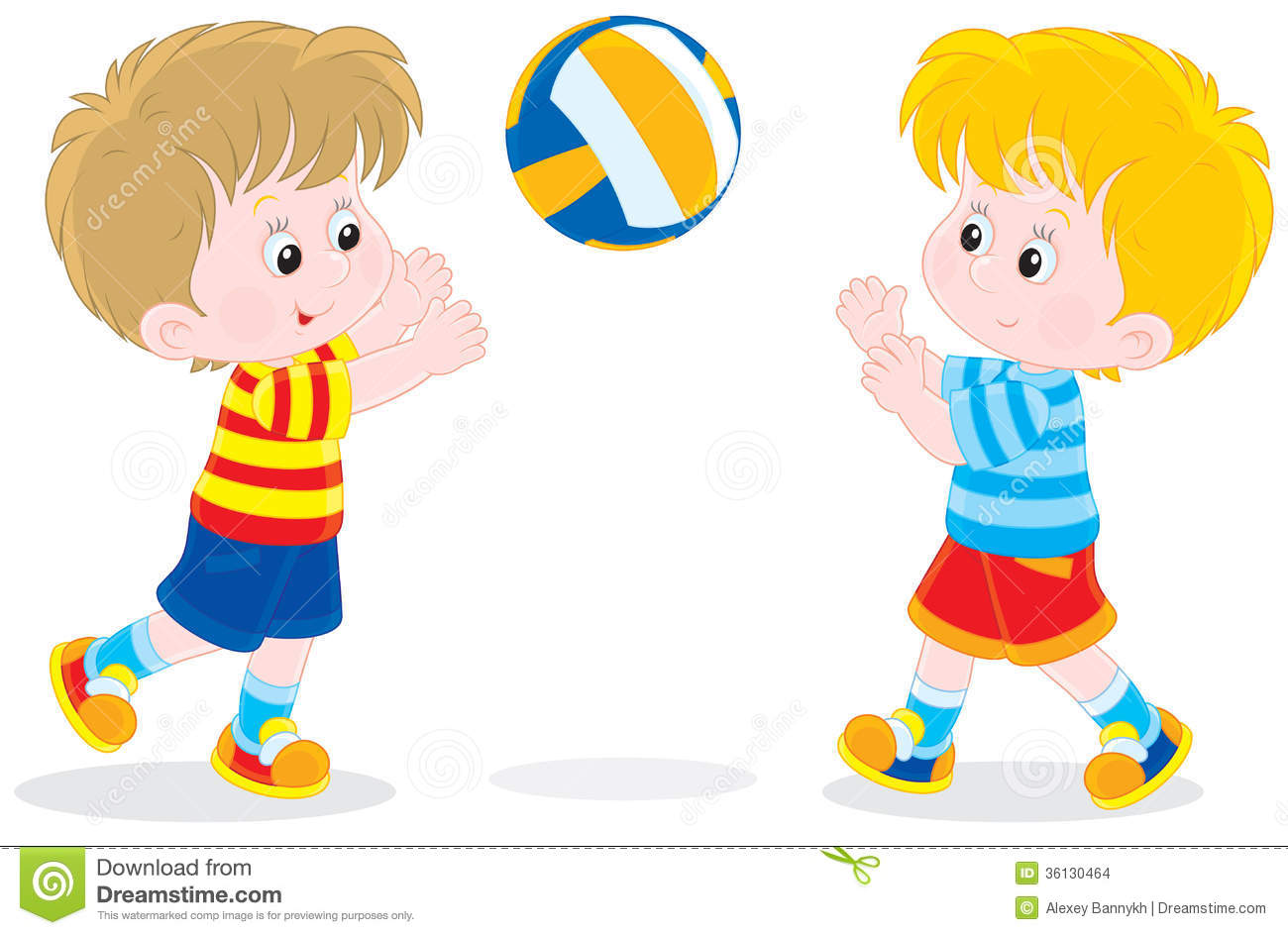 Children Playing Volleyball Little Boys Play Ball 36130464 Jpg