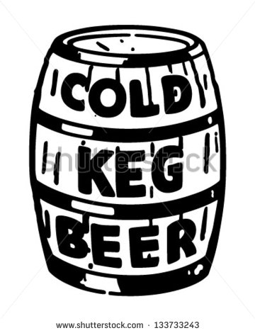 Cold Keg Beer   Retro Clip Art Illustration   Stock Vector