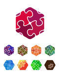 Design Hexagonal Jigsaw Logo Vector Element Abstract Hexagonal Pattern