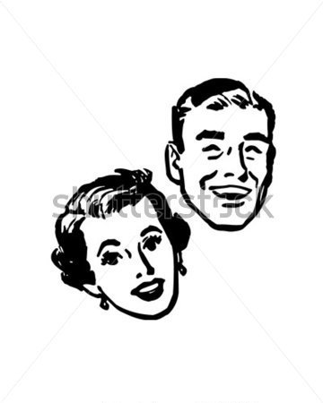 Download Source File Browse   People   Happy Couple   Retro Clip Art