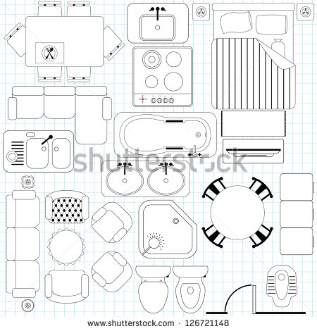 Download   Vector Icons   Simple Furniture   Floor Plan  Outline