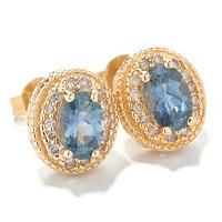 Gems En Vogue 14k Gold 1 46ctw Sapphire   Diamond Earrings Evine Com