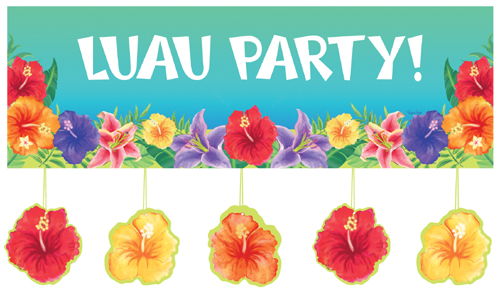 Giant Party Banners Luau Giant Party Banners Feature The Word Luau