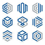 Hexagon Shaped Logo Design Elements 2 Abstract Hexagonal Vector    