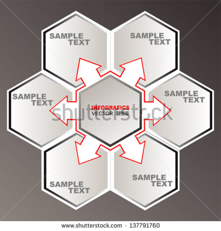 Hexagonal Infographics  Vector Illustration   Stock Vector