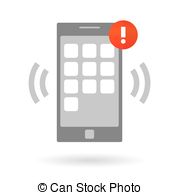Mobile Smart Phone With Alarm Notification  Stock Illustration