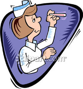 Nurse Reading An Old Thermometer   Royalty Free Clipart Picture