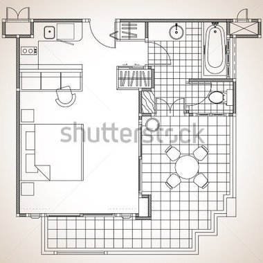 Residential Forms The Floor Plan  1 Bed Area Living Room Big Terrace