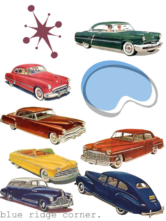 Retro Cars 1950s Classic Car Images Clip Art Png Clipart Graphics