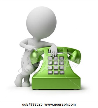 Stock Illustration   3d Small People   Call By Telephone  Clipart