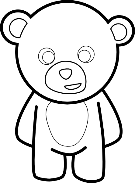 Teddy Bear Outline Clip Art At Clker Com   Vector Clip Art Online