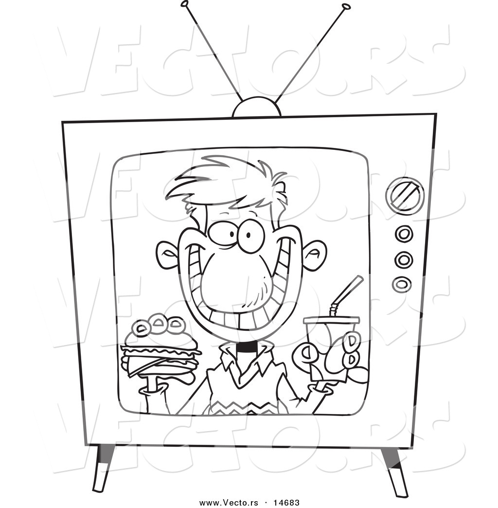     Appearing On A Fast Food Television Commercial   Coloring Page Outline