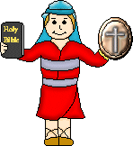 Biblical Boy With Bible And Shield