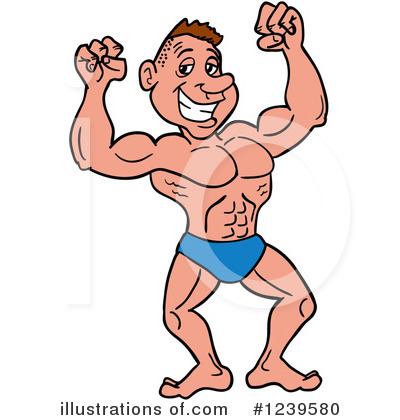 Bodybuilder Clipart  1239580   Illustration By Lafftoon