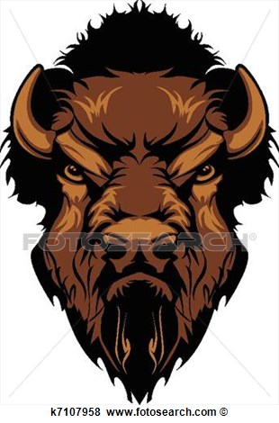 Buffalo Bison Mascot Head Graphic View Large Clip Art Graphic