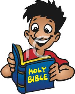     Eastern Boy Reading The Holy Bible   Royalty Free Clipart Picture