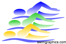Fr030923  Blue Green Gold Freestyle Swimmers Clipart Icons 