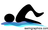 Fr030927  Black Freestyle Swimmer Clipart With Blue Wave Graphic