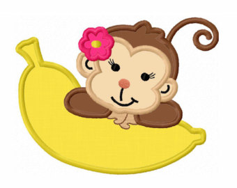 Girl Monkey With Banana Clipart   Free Clip Art Images
