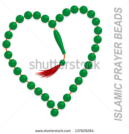 Illustration Of Heart Shaped Islamic Prayer Beads   Stock Vector